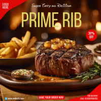 national prime rib day Instagram-opslag template