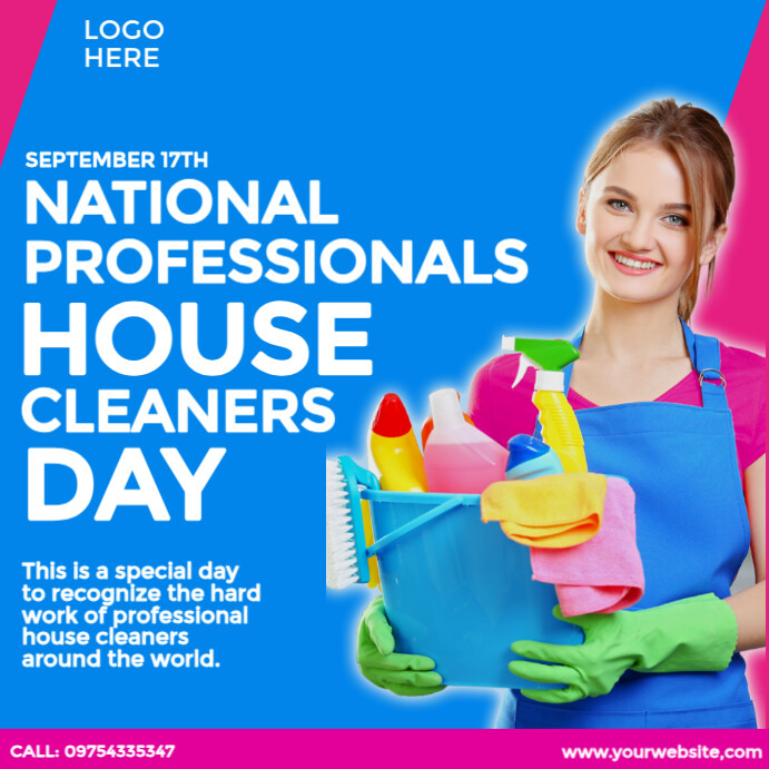 National Professional House Cleaners Day Publicação no Instagram template