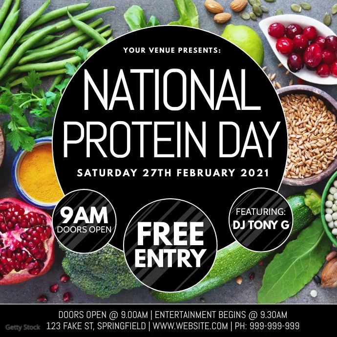 Copy of National Protein Day Video Poster PosterMyWall