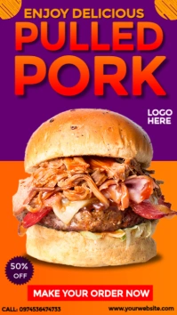 National Pulled Pork Day Ad Instagram Story template