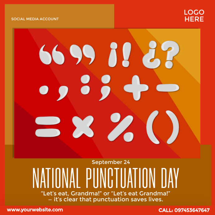 National Punctuation Day Instagram Post template