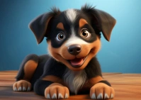 National Puppy Day Postcard template