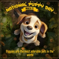 National Puppy Day Pos Instagram template
