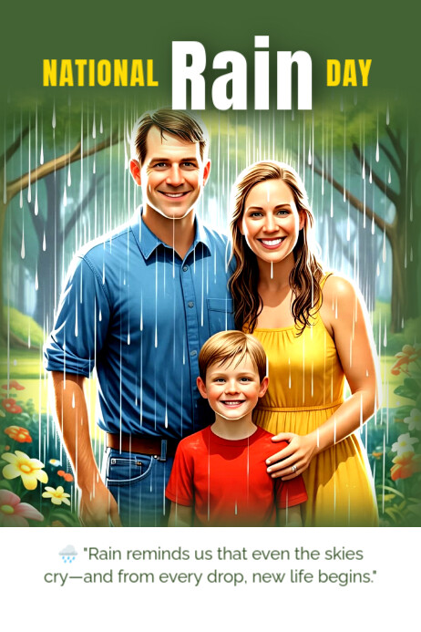 National rain day Template | PosterMyWall