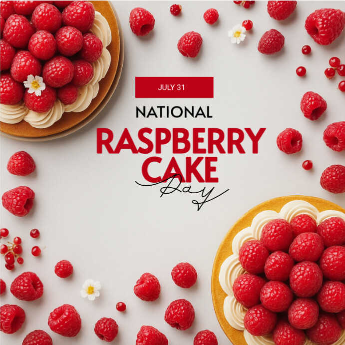 National Raspberry Day Plantilla de National Raspberry Cake Day Month | PosterMyWall