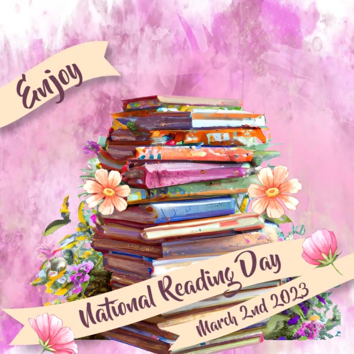 National Reading Day Social Media Template Square (1:1)