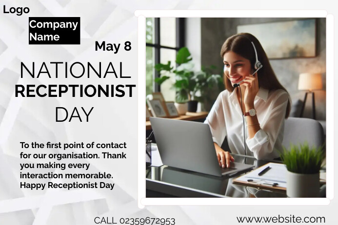 Receptionist Posts National receptionist day Template | PosterMyWall