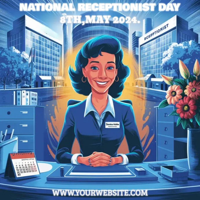 Receptionist Printable Layout Plantilla de National Receptionist Day Template | PosterMyWall