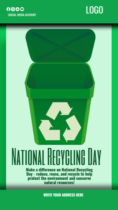 national recycling day campaign Instagram Story template