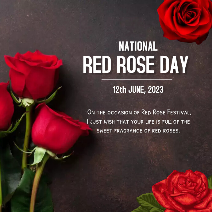 national red rose day,rose day post Template | PosterMyWall