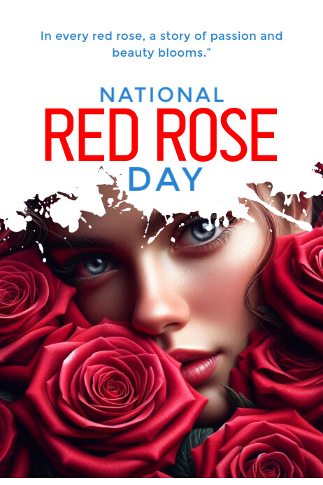 National Red Rose Day Posters Template | PosterMyWall