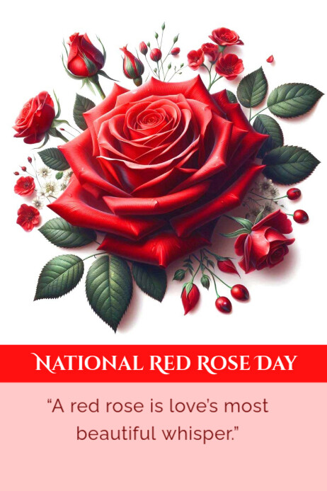 National Red Rose Day Flyers Template | PosterMyWall
