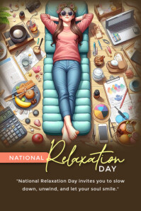 National relaxation day Poster template