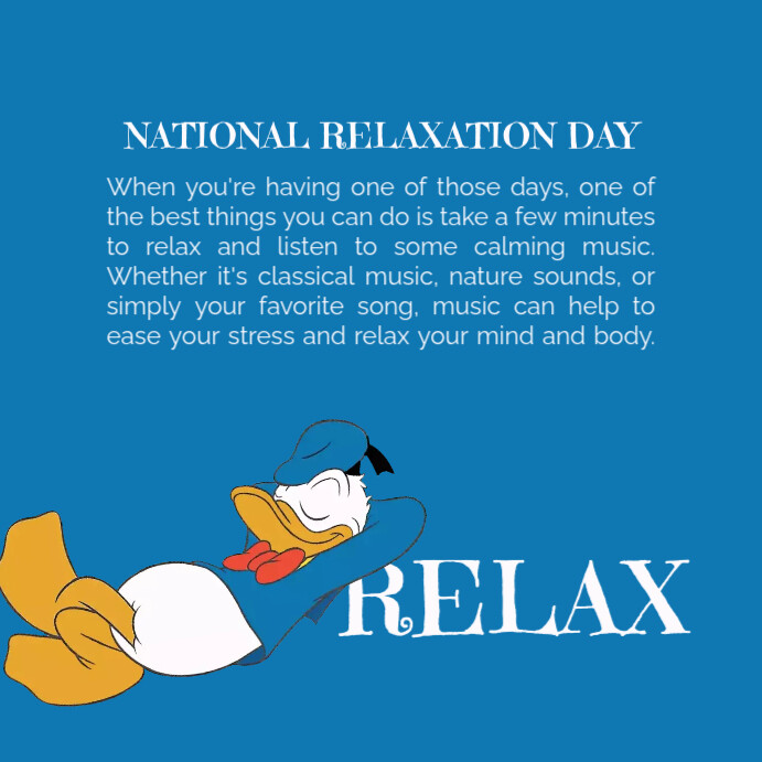 Relaxation Posts National Relaxation Day Instagram Post Template | PosterMyWall