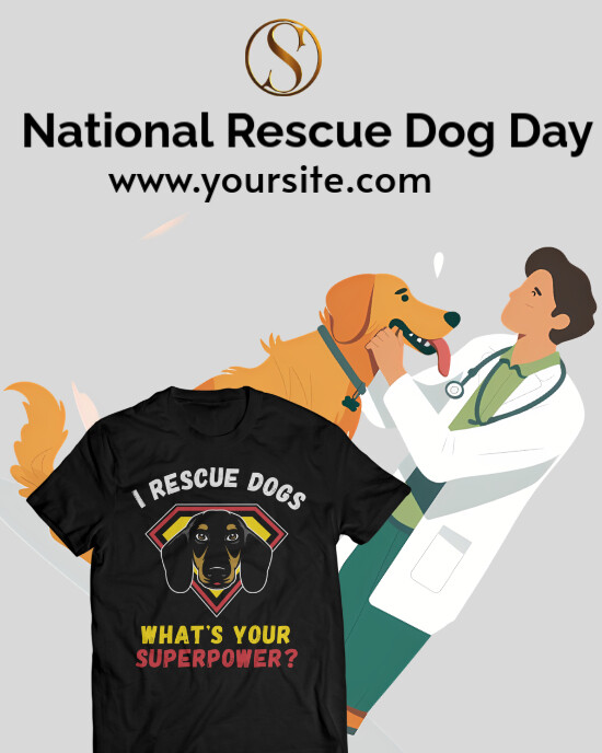 National Rescue Dog Day Instagram Portrait template