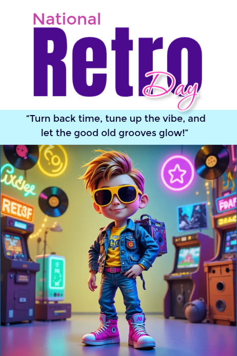 National Retro Day Poster Template | PosterMyWall