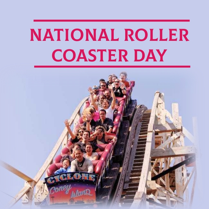 national roller coaster day Template PosterMyWall