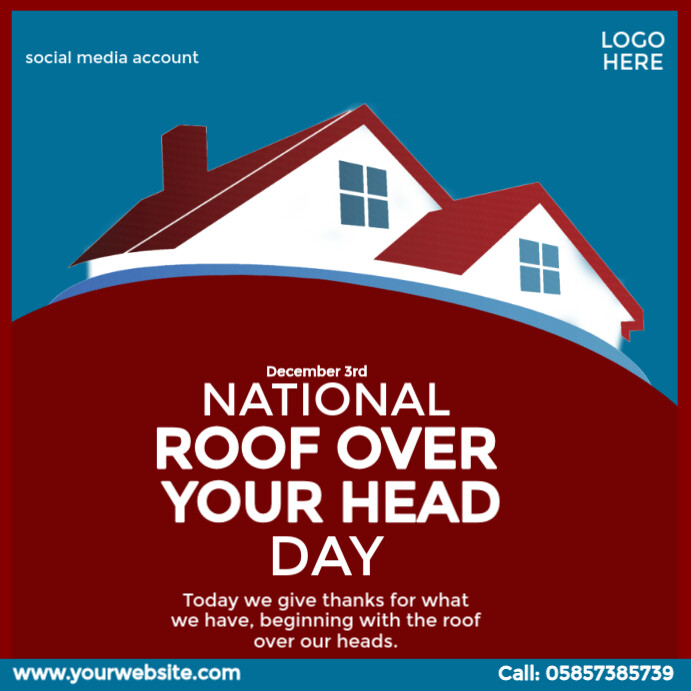 National Roof Over Your Head Day Instagram Post template