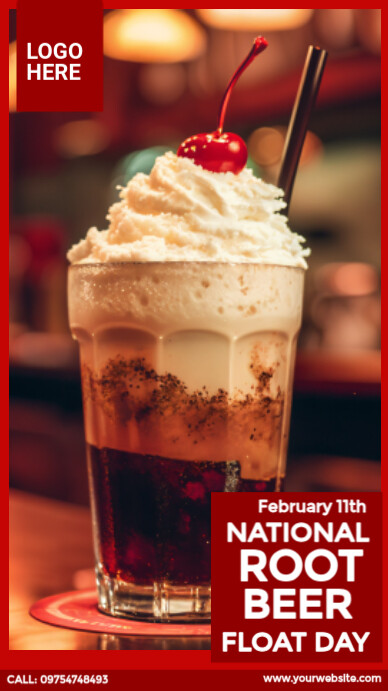 Float Flyer Design National Root Beer Float Day Ad Templat | PosterMyWall