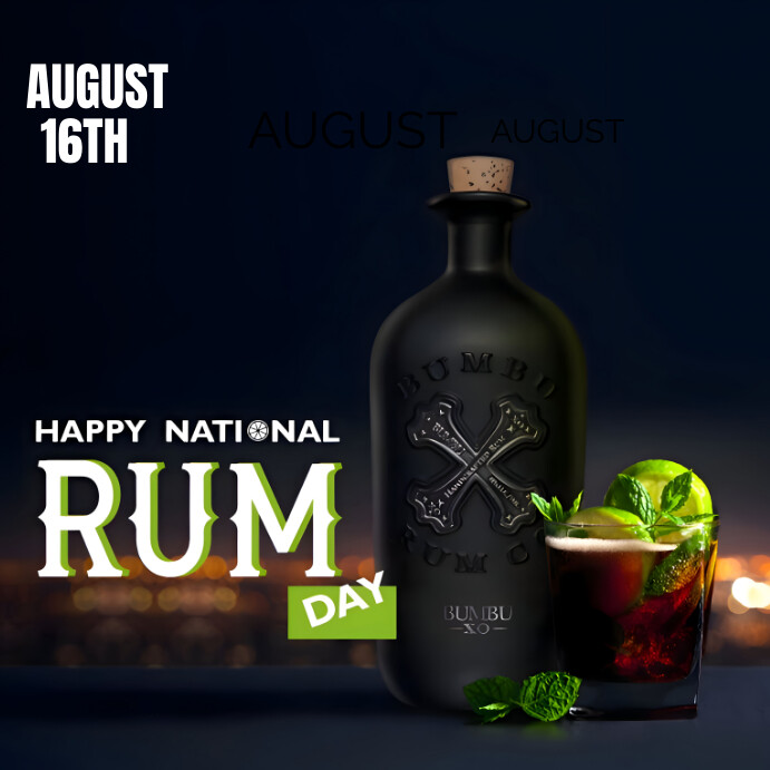 Rum Display Card Examples National rum day Template | PosterMyWall