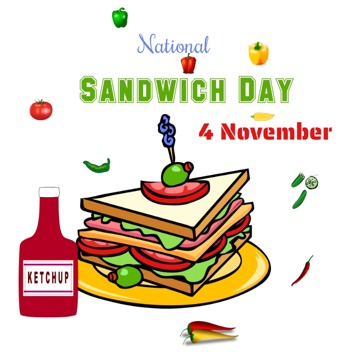 national sandwich day, sandwich day template Instagram Post