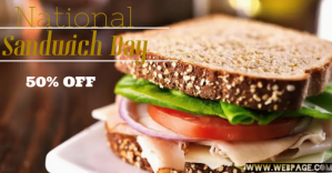 Brązowy National Sandwich Day Promotion Facebook Event Cover Template