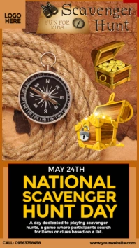 National Scavenger Hunt Day Design เรื่องราวบน Instagram template