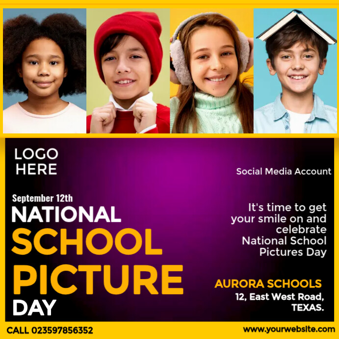 National School Picture Day Instagram Post template