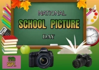 National school picture day Postcard template