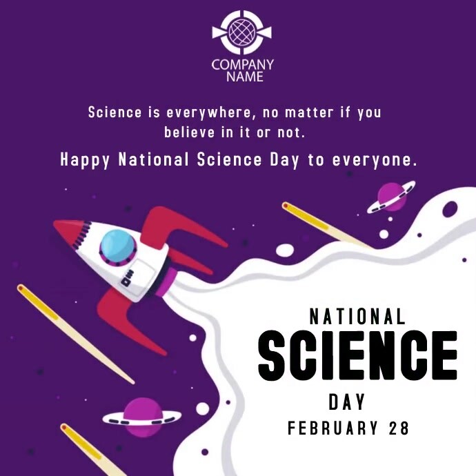 National Science Day, science day, raman effe Instagram Post template