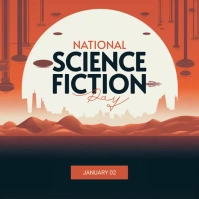 National Science Fiction day Instagram post template