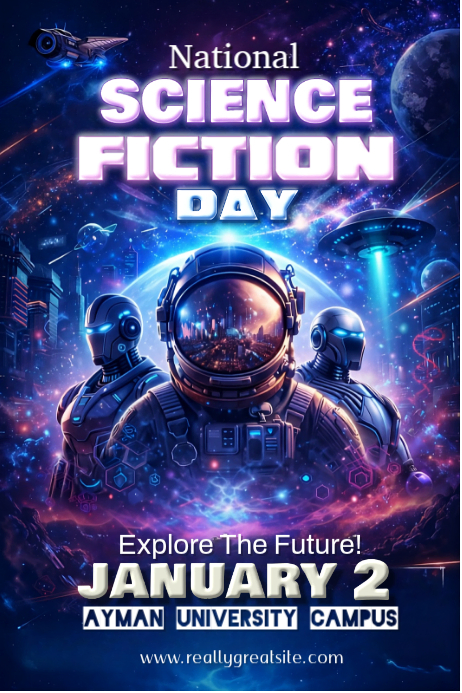 National Science Fiction Day Template | PosterMyWall
