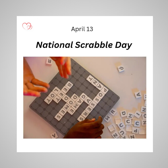 National Scrabble Day Instagram 帖子 template