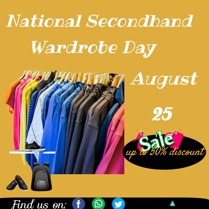 Plantilla de National secondhand wardrobe day template PosterMyWall