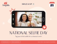 National Selfie Day Pastel Landscape Flyer template