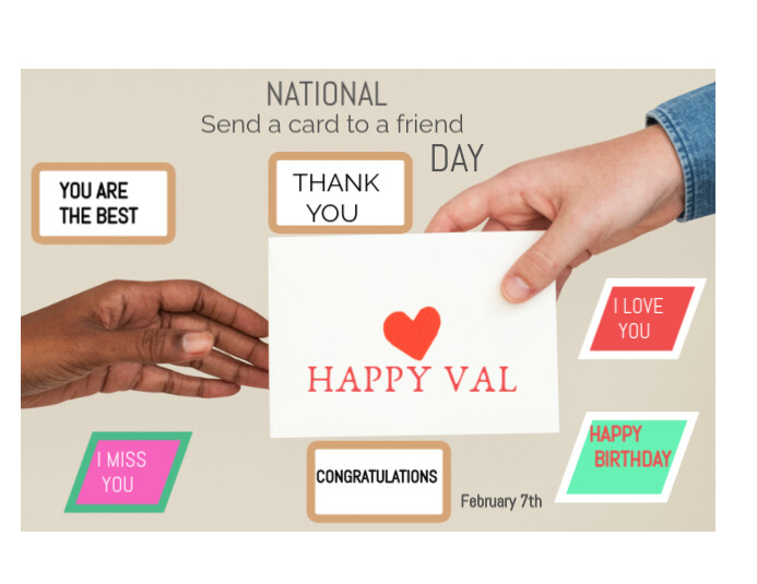 National send a card to friend day celebration Template | PosterMyWall