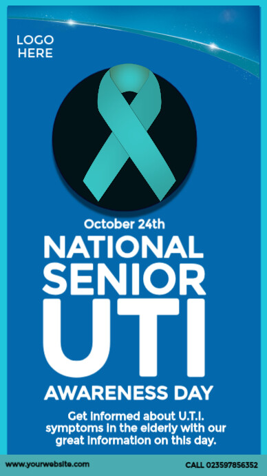 National Senior UTI Awareness Day Design História do Instagram template