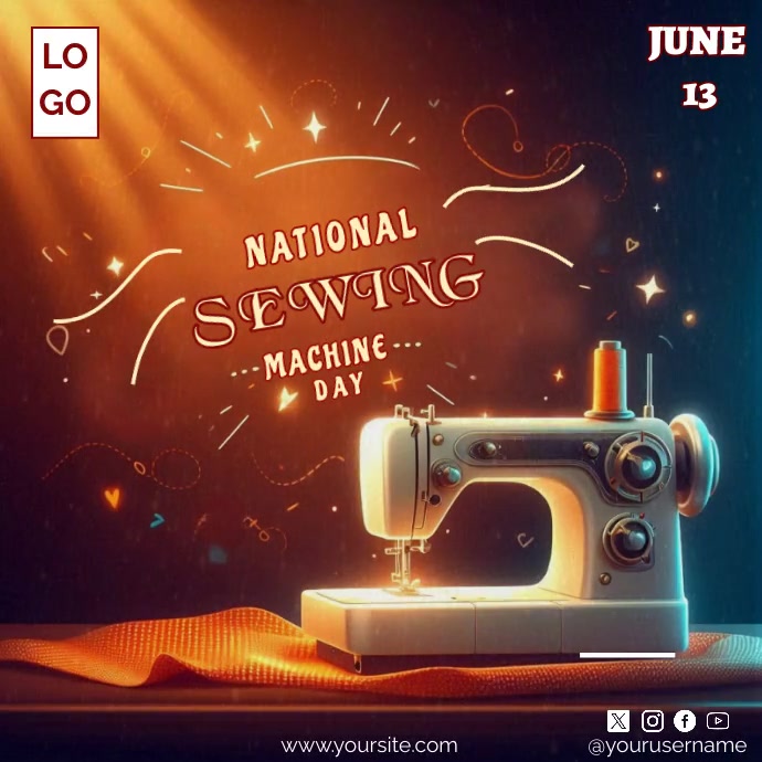 National Sewing Machine Day Template PosterMyWall