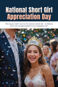 National short girl appreciation day Plakat template