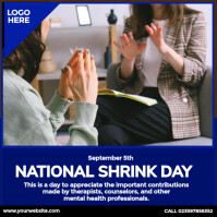 Blå National Shrink Day Instagram Post Template