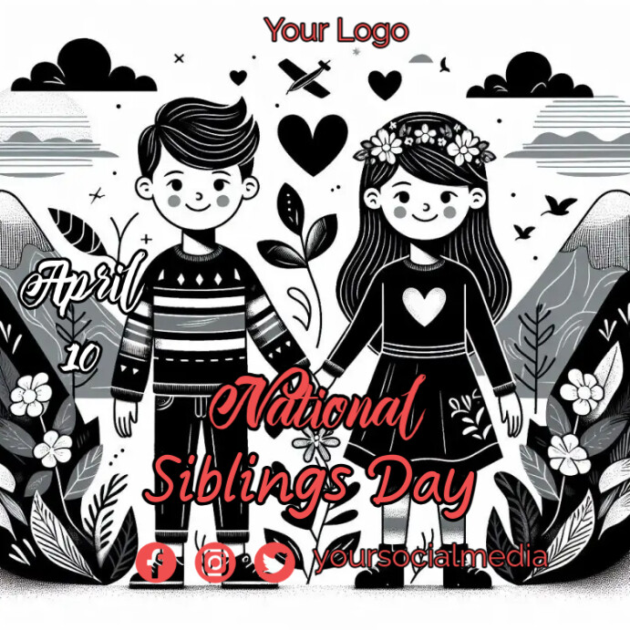 National Siblings Day Poster Design Template | PosterMyWall