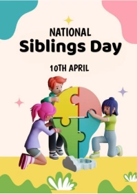 National Siblings Day Template A4