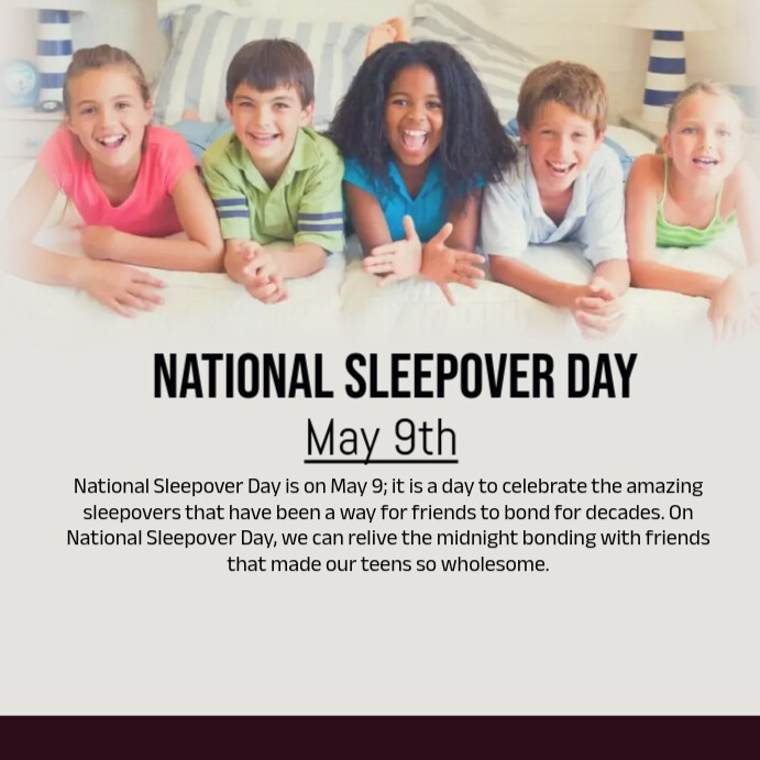 national sleepover day Instagram Post template