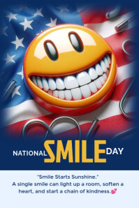 National smile day Poster template