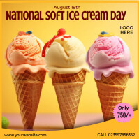 National Soft Ice Cream Day Ad Publicación de Instagram template