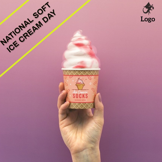NATIONAL SOFT ICE CREAM DAY Publicação no Instagram template