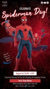 National Spiderman Day Celebration Instagram Story Template Instagram-Story