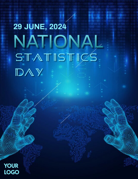 Statistics Lettering Display National statistics Day 2024 Template | PosterMyWall