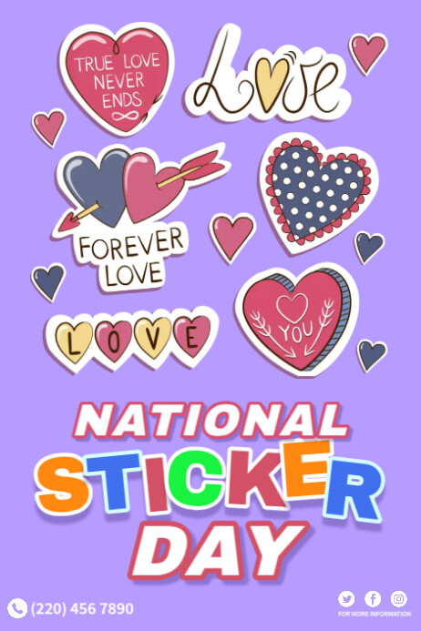 National Sticker Day Ads Templat | PosterMyWall