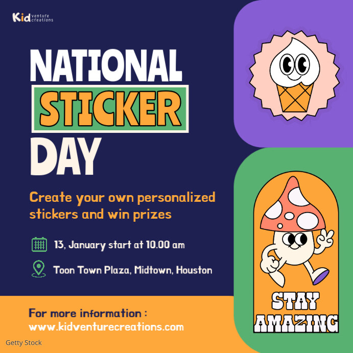 Copy of National Sticker Day Design | PosterMyWall